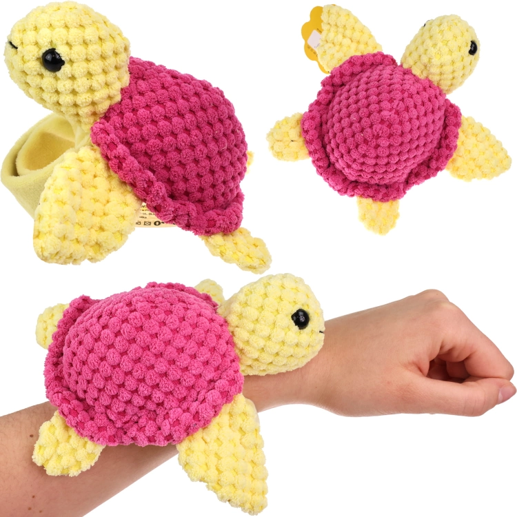 Żółw Morski Opaska Na Rękę Pluszowa Bransoletka Maskotka Pluszak Crochet Stawscy różowy 3.jpg