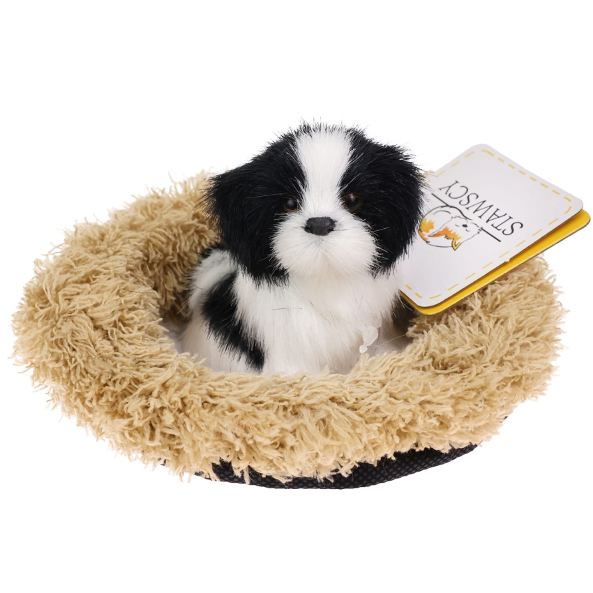 Realistyczny Piesek Figurka Na Poduszce w Posłanku Maskotka Stawscy Border Collie.jpg