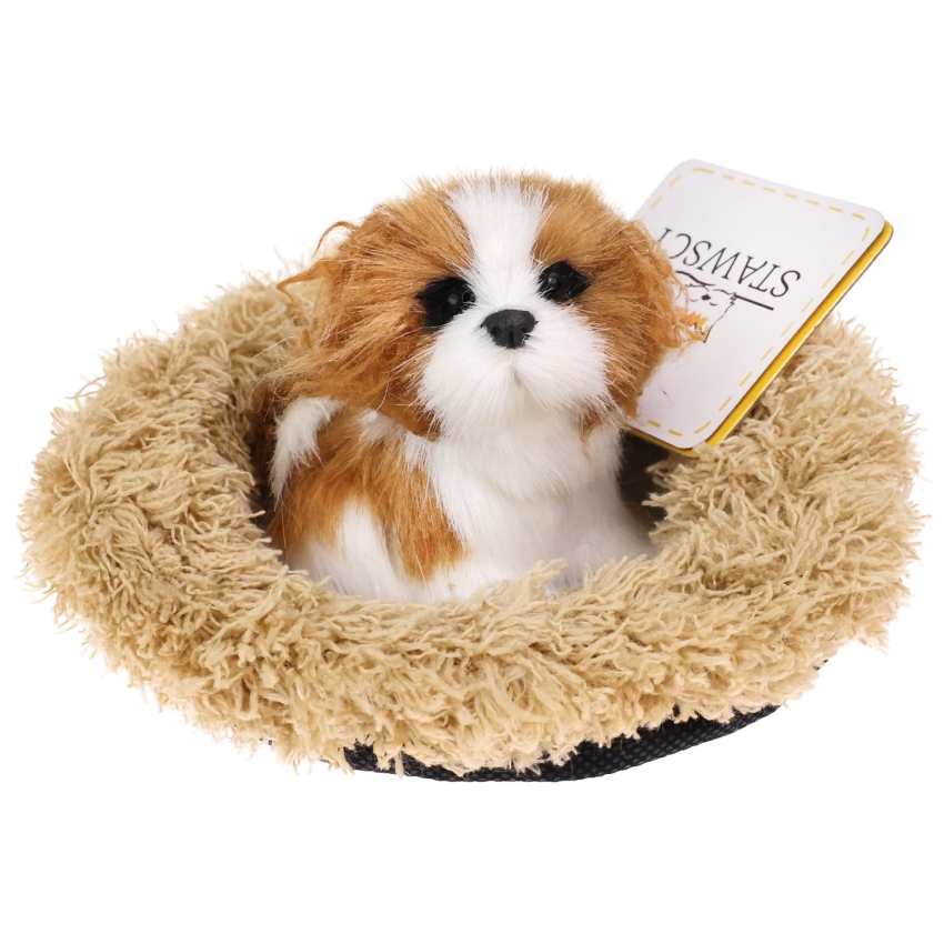 Realistyczny Piesek Figurka Na Poduszce w Posłanku Maskotka Stawscy Cocker Spaniel.jpg