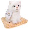 Realistyczny Kotek Figurka Na Poduszce w Posłanku Maskotka Stawscy Biały 2.jpg