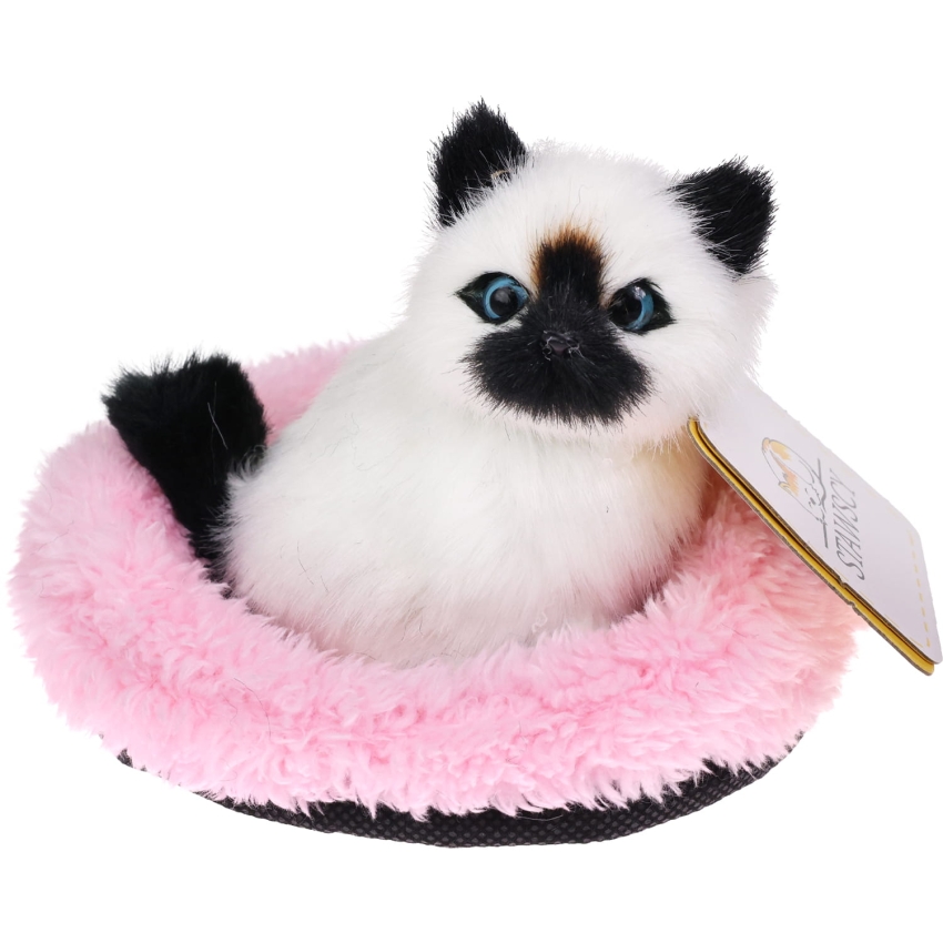 Realistyczny Kotek Figurka Na Poduszce w Posłanku Maskotka Stawscy Birmański.jpg