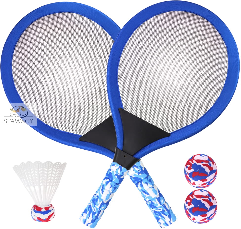BADMINTON RAKIETKA DO GRY ZABAWY PIŁKA LOTKA STAWSCY NIEBIESKA.jpg