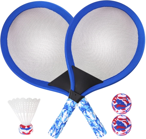 BADMINTON RAKIETKA DO GRY ZABAWY PIŁKA LOTKA STAWSCY NIEBIESKA.jpg
