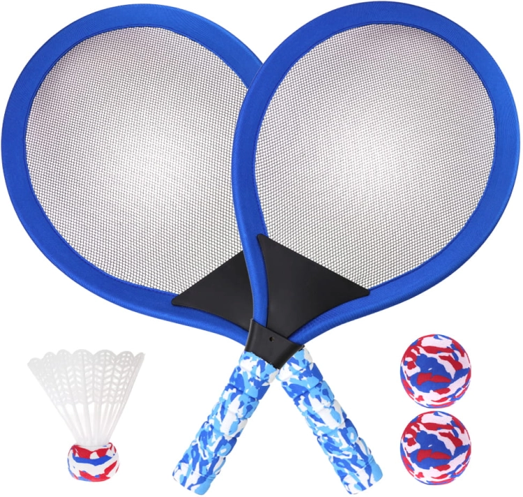 BADMINTON RAKIETKA DO GRY ZABAWY PIŁKA LOTKA STAWSCY NIEBIESKA.jpg