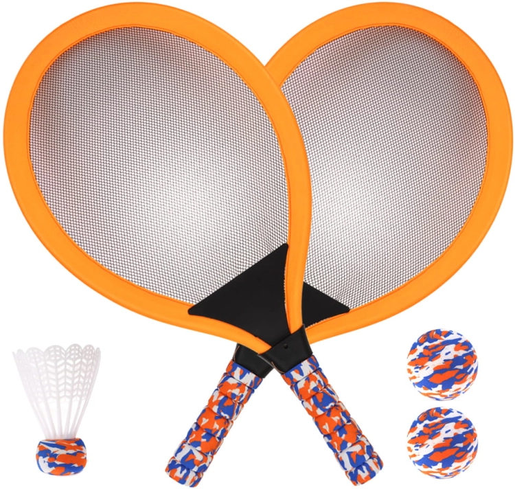 BADMINTON RAKIETKA DO GRY ZABAWY PIŁKA LOTKA STAWSCY pomarańcz.jpg