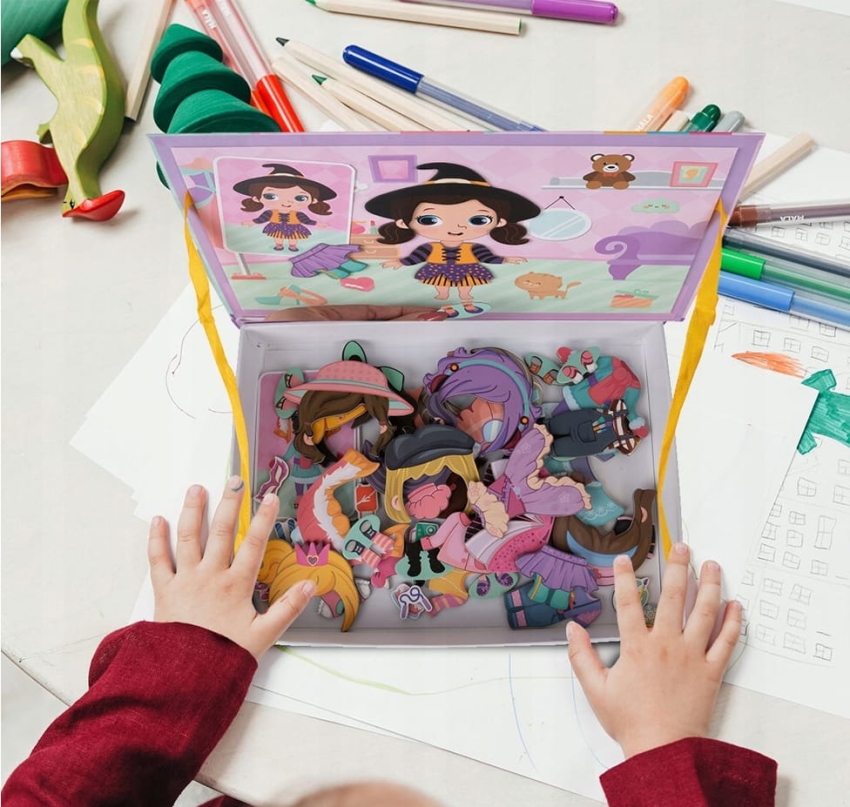 Puzzle Układanka Ubieranka Lalki Stawscy Magnetyczne Książka Magnetyczna Zabawka Kreatywna.jpg