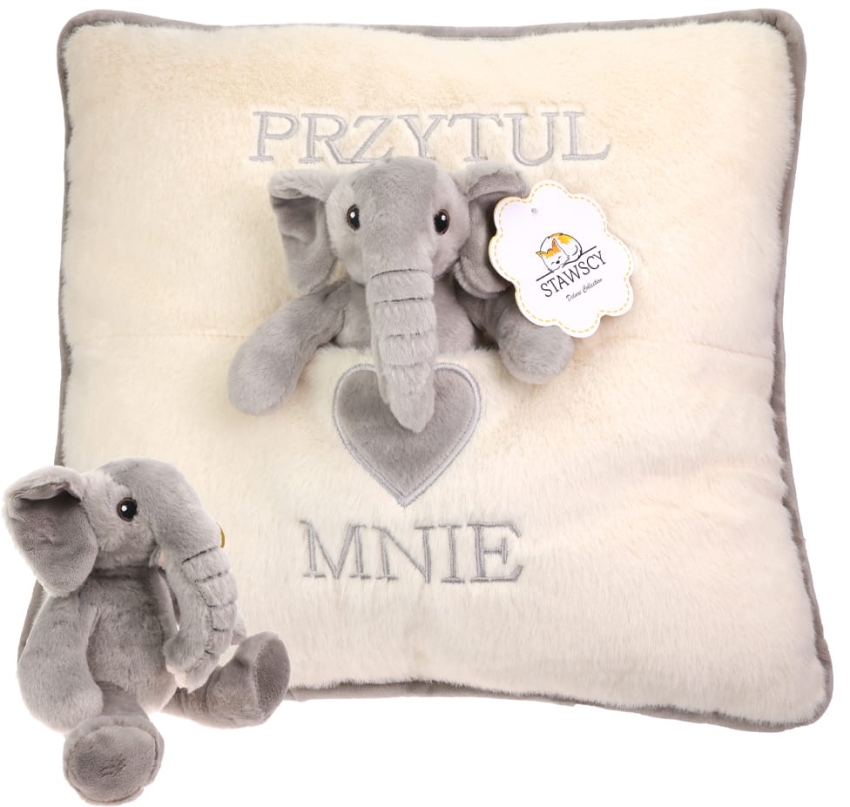 SŁONIK SŁOŃ Maskotka Przytulanka Poduszka z Maskotką Zestaw na Prezent narodziny urodziny 5.jpg