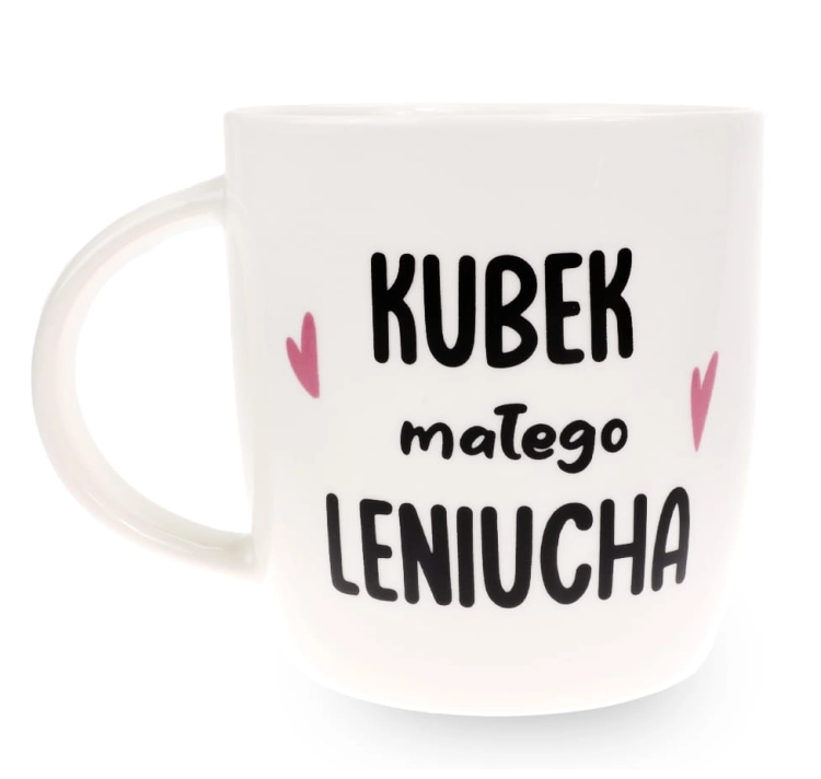 Porcelanowy Kubek z Napisem do Kawy Herbaty Zapakowany na Prezent w Dekoracyjne Pudełko LENIWIEC - Kubek małego leniucha.jpg