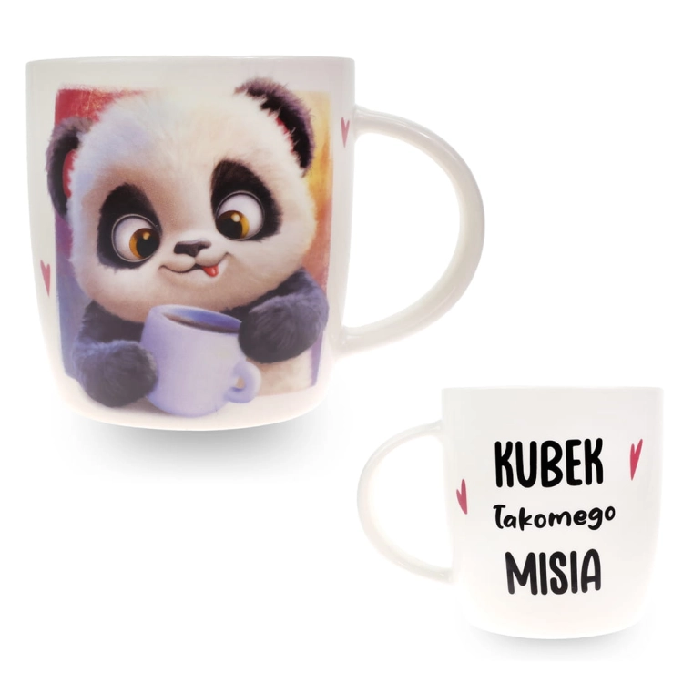 Porcelanowy Kubek Stawscy z Napisem do Kawy Herbaty Zapakowany na Prezent w Dekoracyjne Pudełko PANDA - Kubek Łakomego Misia 3.jpg