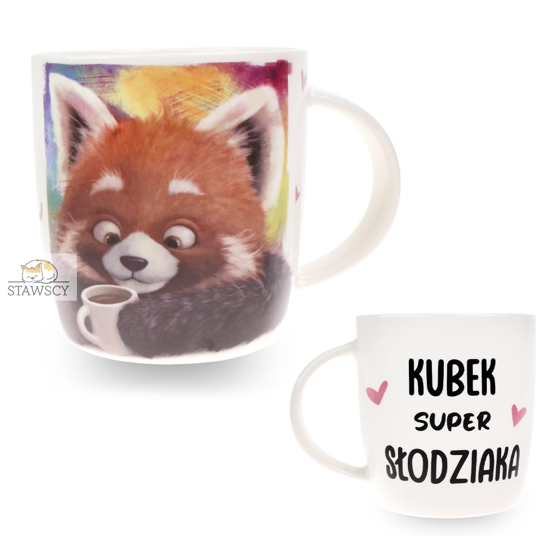 Porcelanowy Kubek Stawscy z Napisem do Kawy Herbaty Zapakowany na Prezent w Dekoracyjne Pudełko PANDA RUDA - Kubek Super Słodziaka 3.jpg