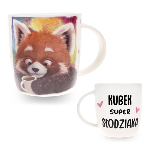 Porcelanowy Kubek Stawscy z Napisem do Kawy Herbaty Zapakowany na Prezent w Dekoracyjne Pudełko PANDA RUDA - Kubek Super Słodziaka 3.jpg