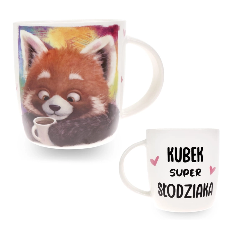 Porcelanowy Kubek Stawscy z Napisem do Kawy Herbaty Zapakowany na Prezent w Dekoracyjne Pudełko PANDA RUDA - Kubek Super Słodziaka 3.jpg