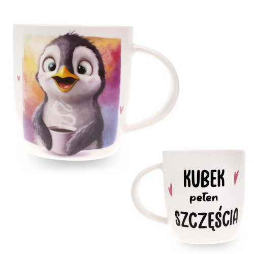 Porcelanowy Kubek Stawscy z Napisem do Kawy Herbaty Zapakowany na Prezent w Dekoracyjne Pudełko PINGWIN - Kubek pełen szczęścia 3.jpg
