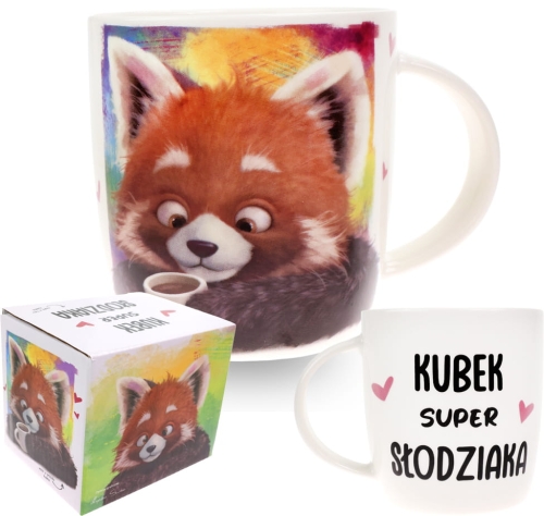 Porcelanowy Kubek Stawscy z Napisem do Kawy Herbaty Zapakowany na Prezent w Dekoracyjne Pudełko PANDA RUDA - Kubek Super Słodziaka 6.jpg