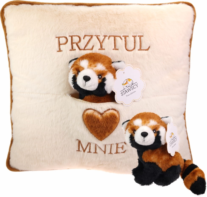 PANDA RUDA Maskotka Przytulanka Poduszka z Maskotką Zestaw na Prezent narodziny urodziny 4.jpg